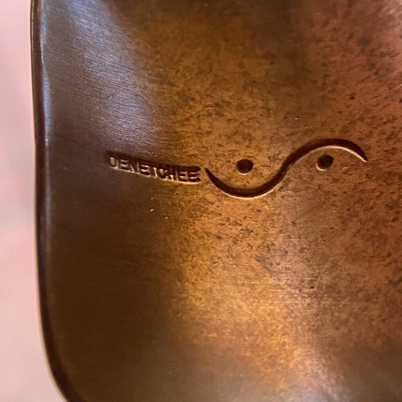 Native American Copper Cuff Wide Bracelet by Denet Chee – Etched Diagonal Design - Picture 8 of 8